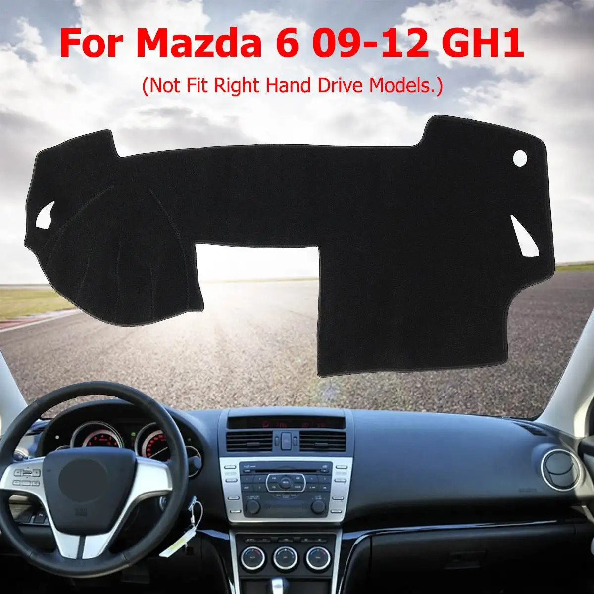 

Auto Black Dashboard Cover Dashmat Dash Mat Pad Cover Sun Dash Board Visor For Mazda 6 2009 2010 2011 2012
