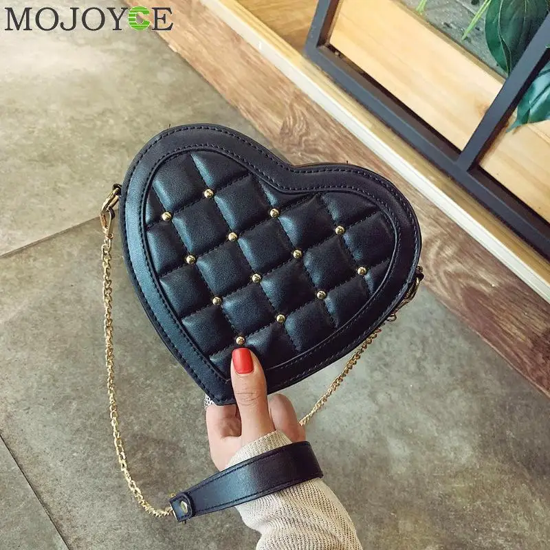 

Fashion Small Cute Women Handbag Women Messenger Bag Plaid Loved Hearts Eesigual Bag Bolsas Feminias Rivet Chain Shoulder Bag