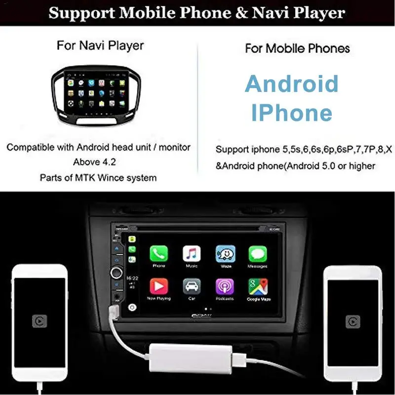 

GPS Tracker Android Navigation Carplay Module Apple Android Auto Mobile Phone USB Connector Support Map Google WAZE Gaode Maps