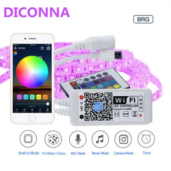 

Mini Wifi LED Controller+ IR Remote For 5050/3528 RGB/RGBW LED Strip Light Phone Automation Modules