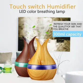 

300ml USB Electric Aroma Air Diffuser Wood Ultrasonic Air Humidifier Essential Oil Aromatherapy Cool Mist Maker For Home 2019