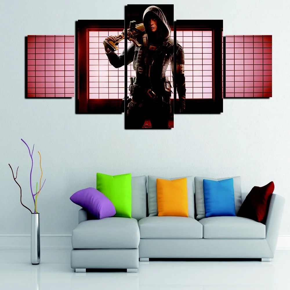 

5 Piece Tom Clancy's Rainbow Six Siege Video Game Canvas Printed Wall Pictures Home Decor Living Room Poster Canvas Wholesale