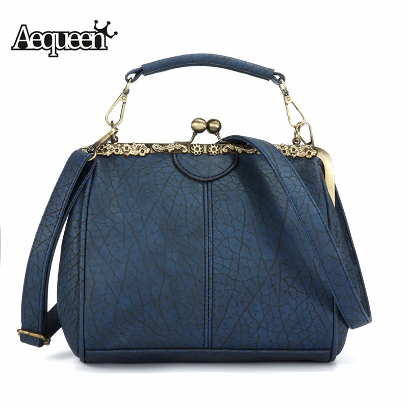 

AEQUEEN Brand Luxury Women Vintage Hasp Bucket Bags Female PU Leather Shoulder Crossbody Bag Ladies Clutchs Wedding Party Bags