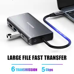 10 в 1 USB хаб для MacBook USB C к HDMI/VGA/RJ45 Thunderbolt 3 адаптер для Dell/samsung/huawei P20 Pro Тип-c USB 3,0 концентратора