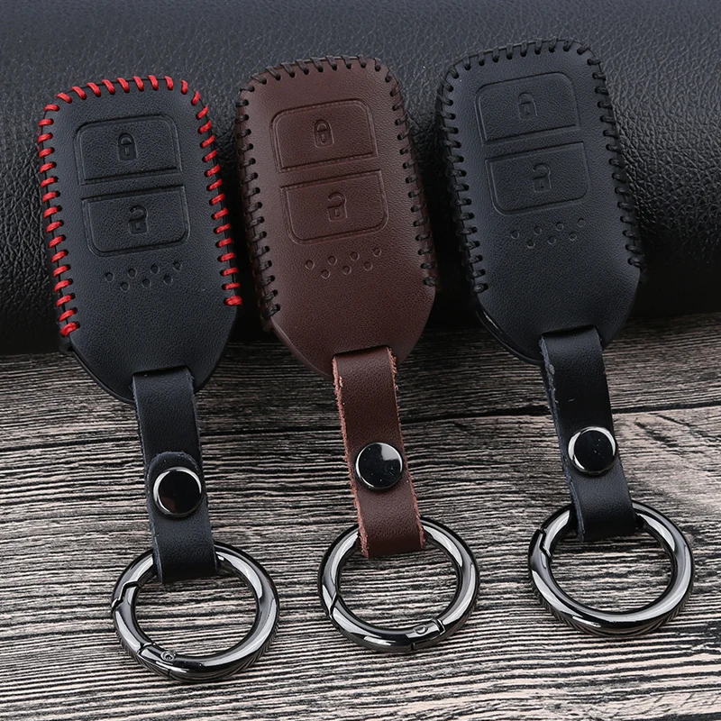 

Leather Remote Key Fob Shell Cover Case For Honda Accord Civic 2017 2018 CRIDER Pilot Vezel Fit CR-V XRV Crosstour HRV JAZZ