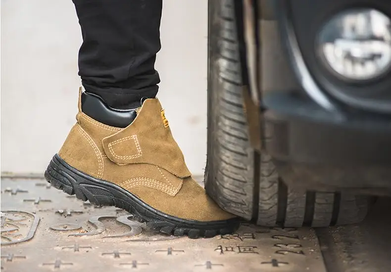 Plataforma pierce Without Fur brown Grande With Fur Mens Vaca Sapatos Black Camurça Da Fur Ferramentas Masculino Casual Biqueiras black Do Botas Tamanho Aço Segurança Fur De Anti Tornozelo without Couro Trabalho qtBgS77nxw
