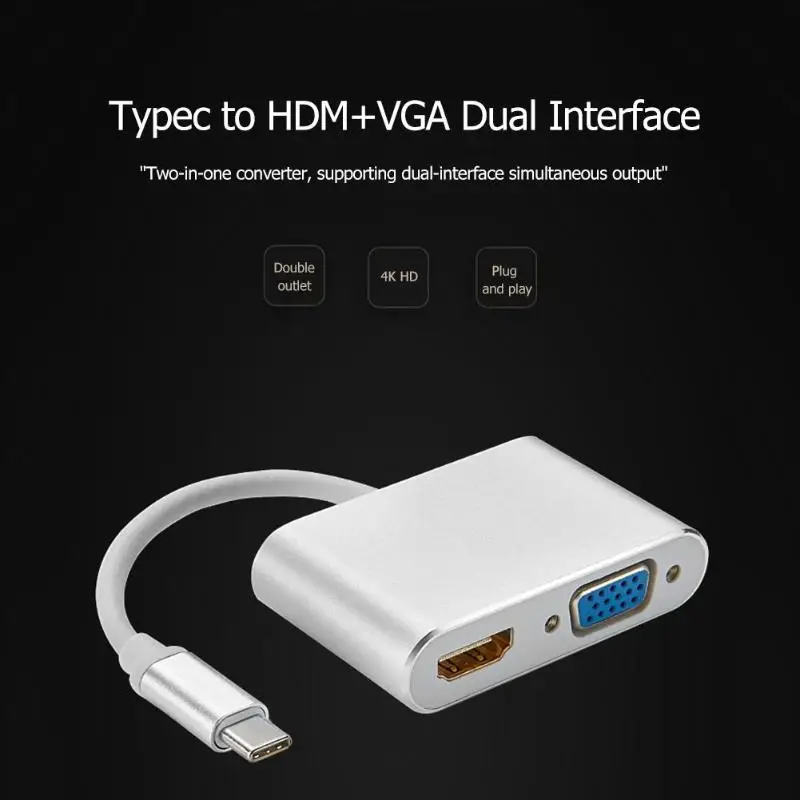 Адаптер type-C концентратор USB-C в HDMI конвертер мини-Док-станция HD передача для MacBook Xiaomi ноутбук телефон