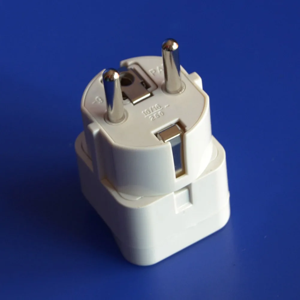 

Universal Transform Plug US UK to EU Europe Plug Travel Wall AC Power Charger Outlet Adapter 240V 10A Socket Converter White