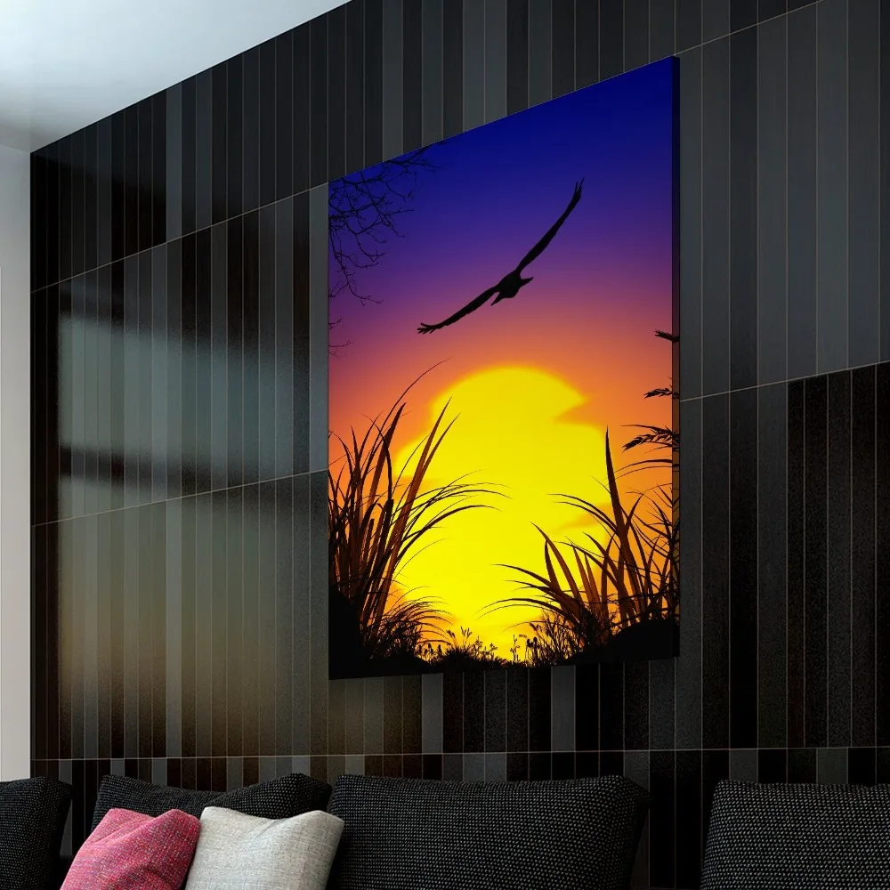 Nordic Print Poster Dusk Sunset Departure Eagle Cuadros Decoracion Paintings on Canvas Wall Art for Home Decorations DecorN | Дом и сад