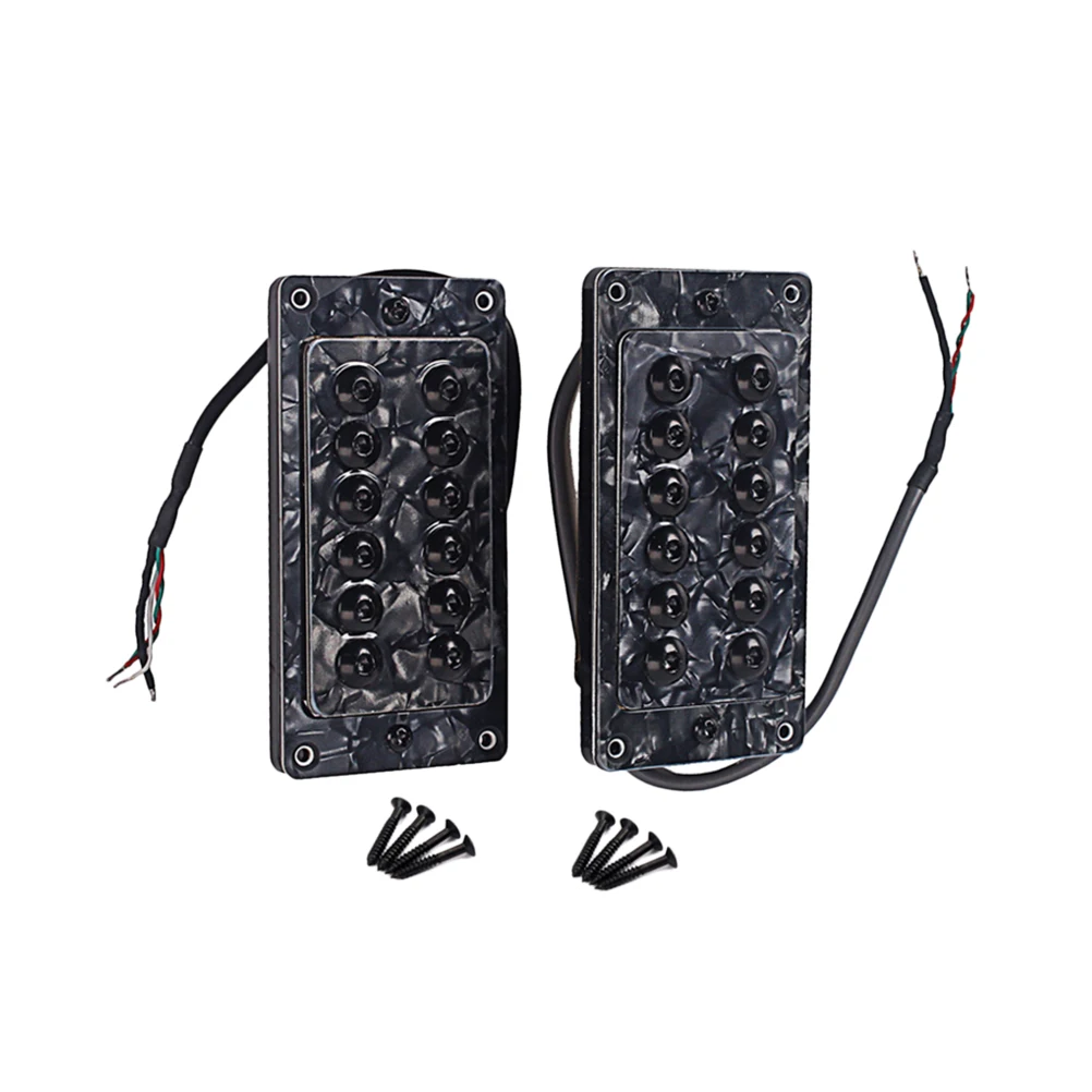 2Pcs Black Pearl Guitar Pickups Ceramic Magnets Electric Double Coil Humbucker (Black &amp Red) | Спорт и развлечения