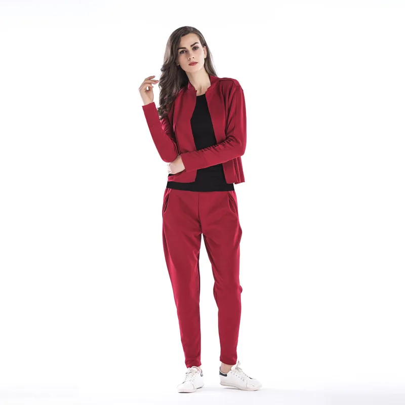 

Good Quality Fashion Tracksuit For Women S-3XL Black Brand New Women's Casual Sportwear Jacket Sweatshirt and Pants Women's Suit