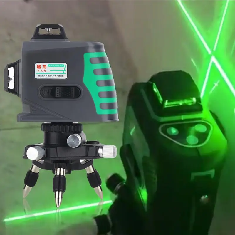 

Automatic Leveling 12 Lines 3D Wall Meter Laser Level 360 Horizontal And Vertical Cross Super Strong Green Laser Beam