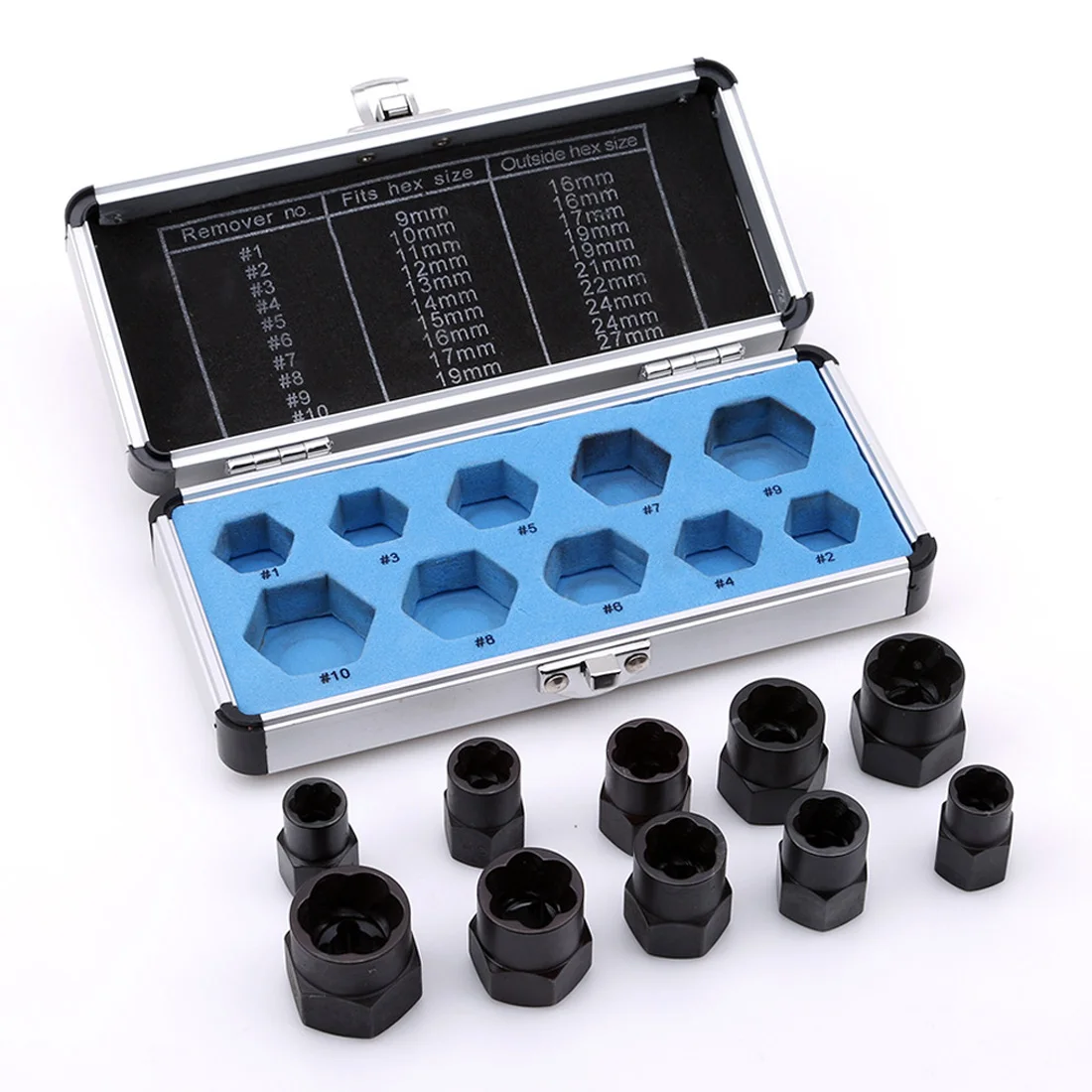 

Hand Tools Set 11pcs/set Damaged Hex Bolts Nuts Screws Remover Extractor Removal Tools Set Threading Tool Kit