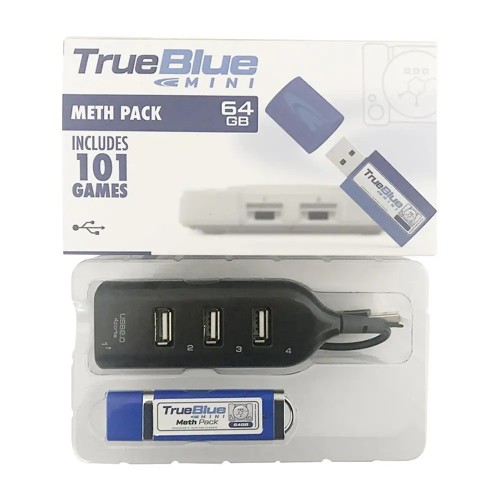 True Blue Mini-Meth Pack(64 Гб) 101 игра для playstation Classic прилагаемый мини-usb-концентратор Plug And Play