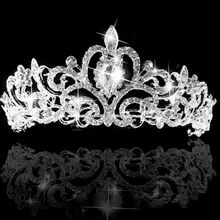 Новая трендовая свадебная корона австрийский кристалл принцесса волос Тиара Корона выпускного вечера Вуаль повязка аксессуары