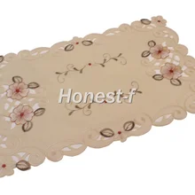 Цветочная вышитая вырезка 1" x 16,5" Doily атласная ткань столовый стол