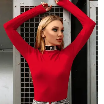 

Women Long Sleeve Turtleneck Bandage Bodysuit elegant fashion Stretch Leotard Ladies Dames Top Evening party club Romper