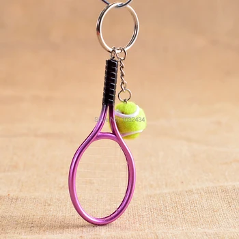 

600 pcs/lot Mini Mix Tennis Racket Pendant Key Chain Key Ring Key Chain Ring Accessories Gifts Teenager Fan Promotion Gift