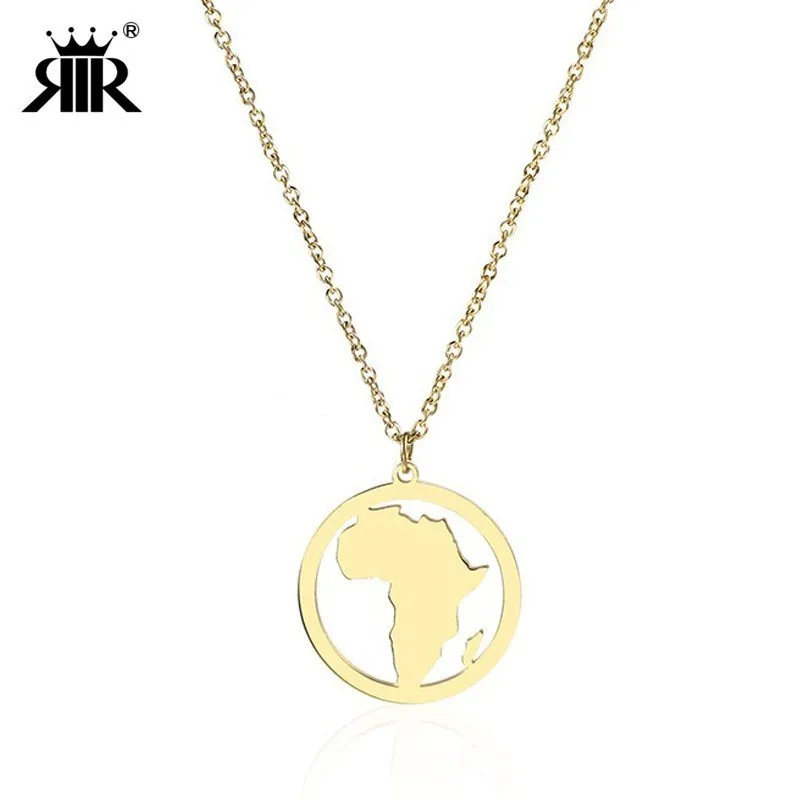 

RIR Mama Gold Africa Necklace The Motherland South Africa Map Pendant Necklace African Accessory Afrocentric Jewelry