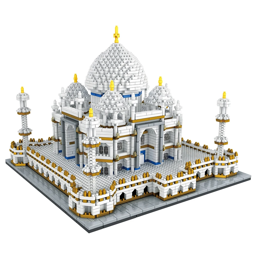 Алмазные мини строительные кирпичики город архитектурные Land marks Taj Mahal дворца 3D модель Детская обучающая игрушка