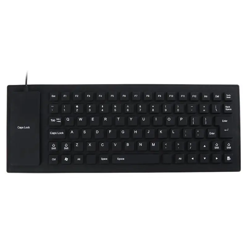 

Universal 85 Keys USB Wired Keyboard Waterproof Flexible Foldable Silicone Gel Keyboards Soft Rubber Keycaps for Typing Office