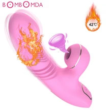 Smart Heating Real Penis Dildo Vibrator Oral Tongue Licking Clitoris Sucking Stimulator G-Spot Vibrator Adult Sex Toys for Women