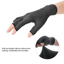 Защитные перчатки 1 пара половина пальцев эластичные перчатки анти-отечность сжатие лечение артрита перчатки