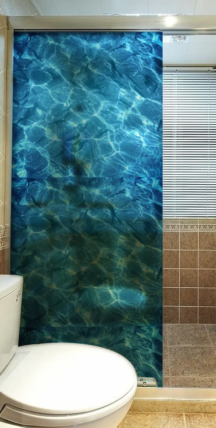 

Film Water Ripple Window Decal Privacy Glass Cover Home Shower Door Bathroom beautiful wall sticker let you feel in the sea
