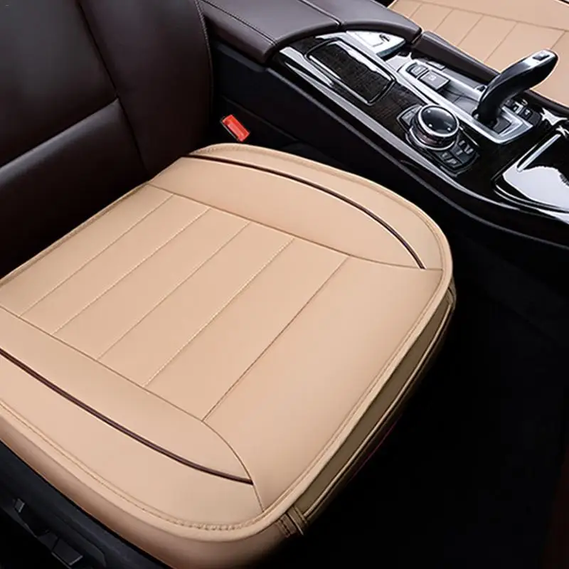 

Four Season Single Seat without Backrest PU Leather Bamboo Charcoal Car Seat Cushion Car Protective Cover Seat