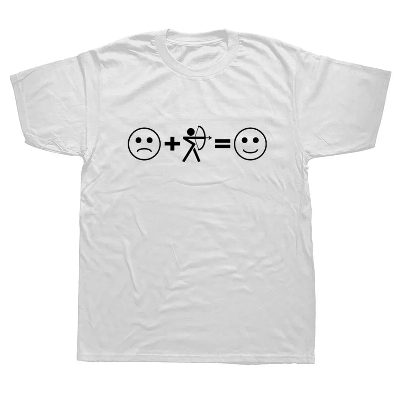 

Sad Archery Happy T Shirt Men Short Sleeve Fashion Cotton Archery Printed T-Shirt Men Brand Clothing Tops