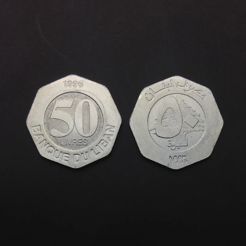 Lebanon Coin 50 Lires KM #37 1996 коллекционные товары подарок UNC нераспространенные НАСТОЯЩИЕ