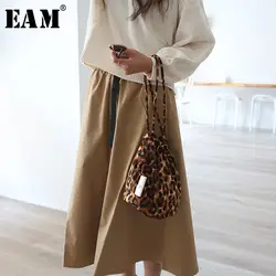 WKOUD EAM 2019 Новая мода Леопардовый принт круглый низ сумка-мешок простая Универсальная женская сумка SC42616