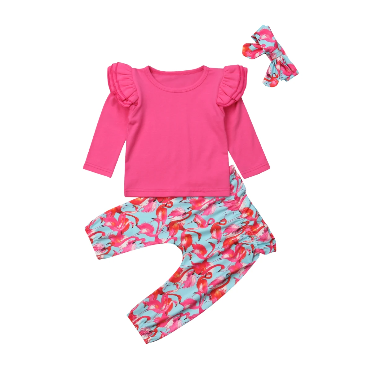 Baby Girls Flamingos Clothes Sets Cute Newborn Baby Girls T shirt Tops
