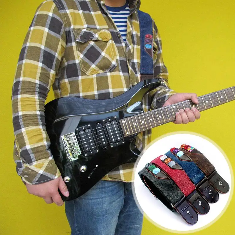 قابل للتعديل الجلود الدنيم الكهربائية الغيتار حزام حزام ل الصوتية الغيتار باس الموسيقية الملحقات أداة قابل للتعديل الجلود الدنيم الكهربائية الغيتار حزام حزام ل الصوتية الغيتار باس الموسيقية الملحقات أداة
