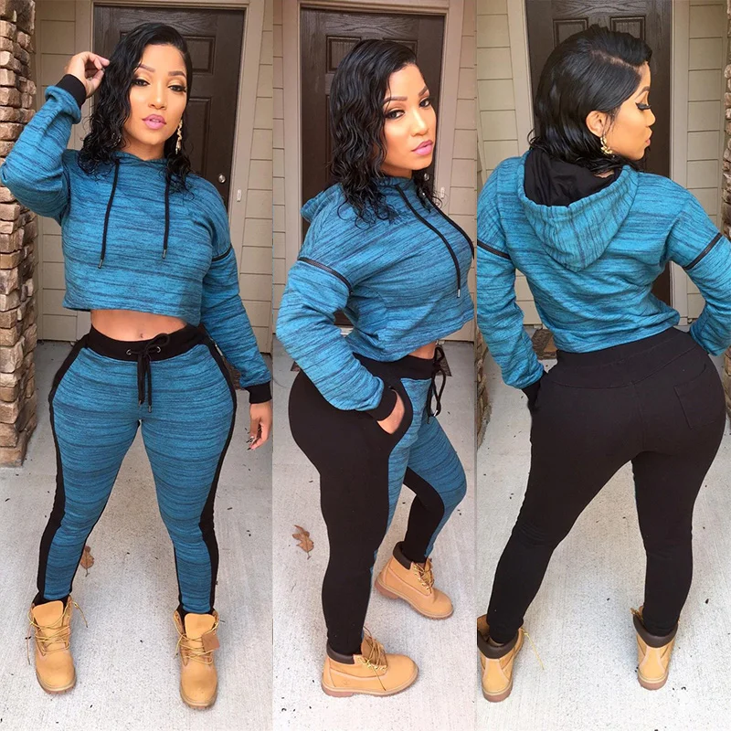 TWO PIECE SET Hoodies Women Tracksuit Long Sleeve Pants Sweatsuits Lady Sweat Suit Tight Outfit Spring Winter Sportsuit Clothing |