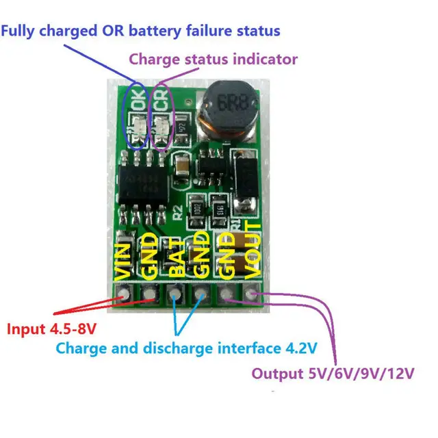 4.2V Charger + 5V Discharger Board DC DC Converter Step up