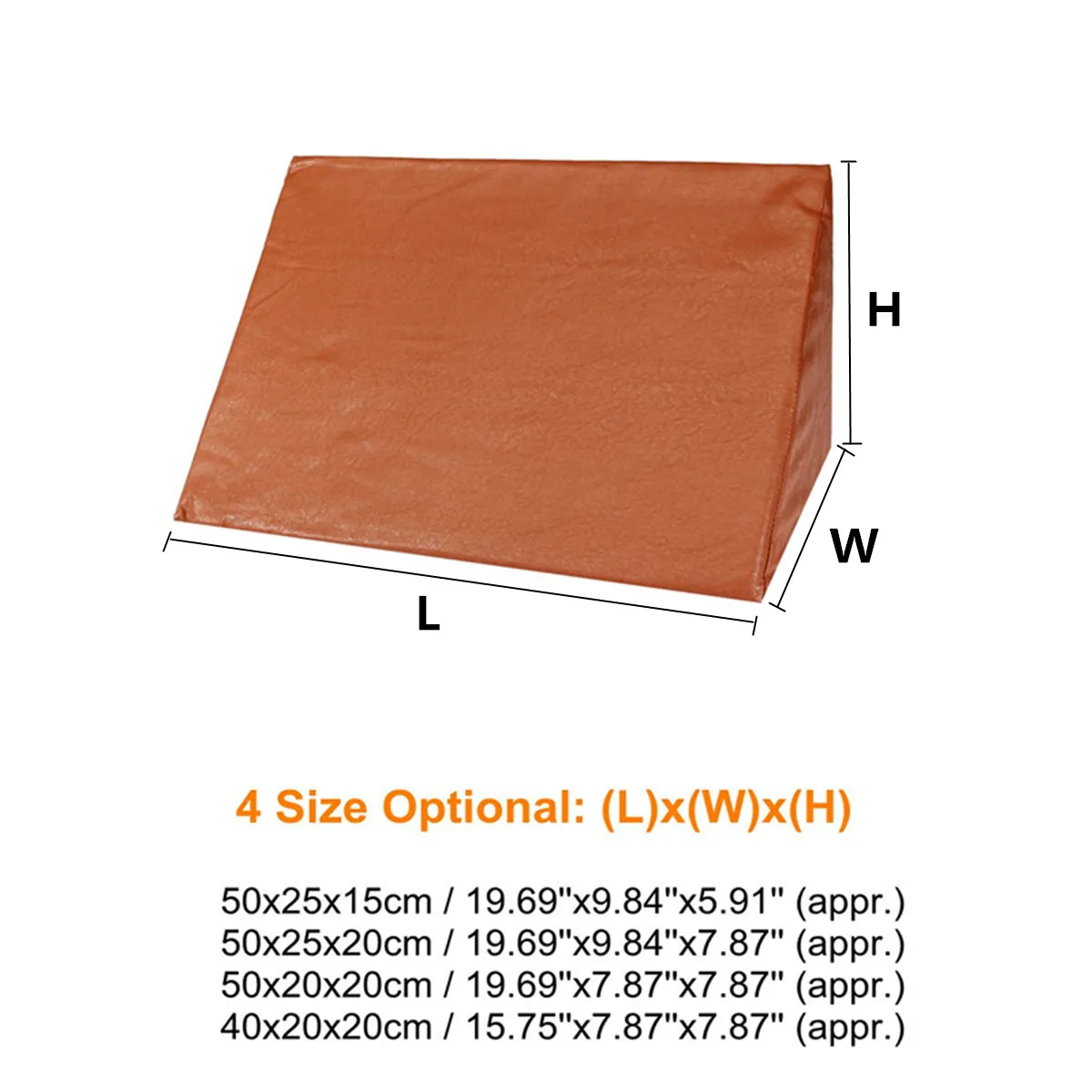 Leather Sponge Orthopedic Acid Reflux Bed Wedge Pillow Back Leg Elevation Cushion Pad Bedding Triangle Pillows Brown 4 Sizes