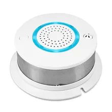 WiFi беспроводной 2 в 1 детектор дыма и температуры с резервным аккумулятором