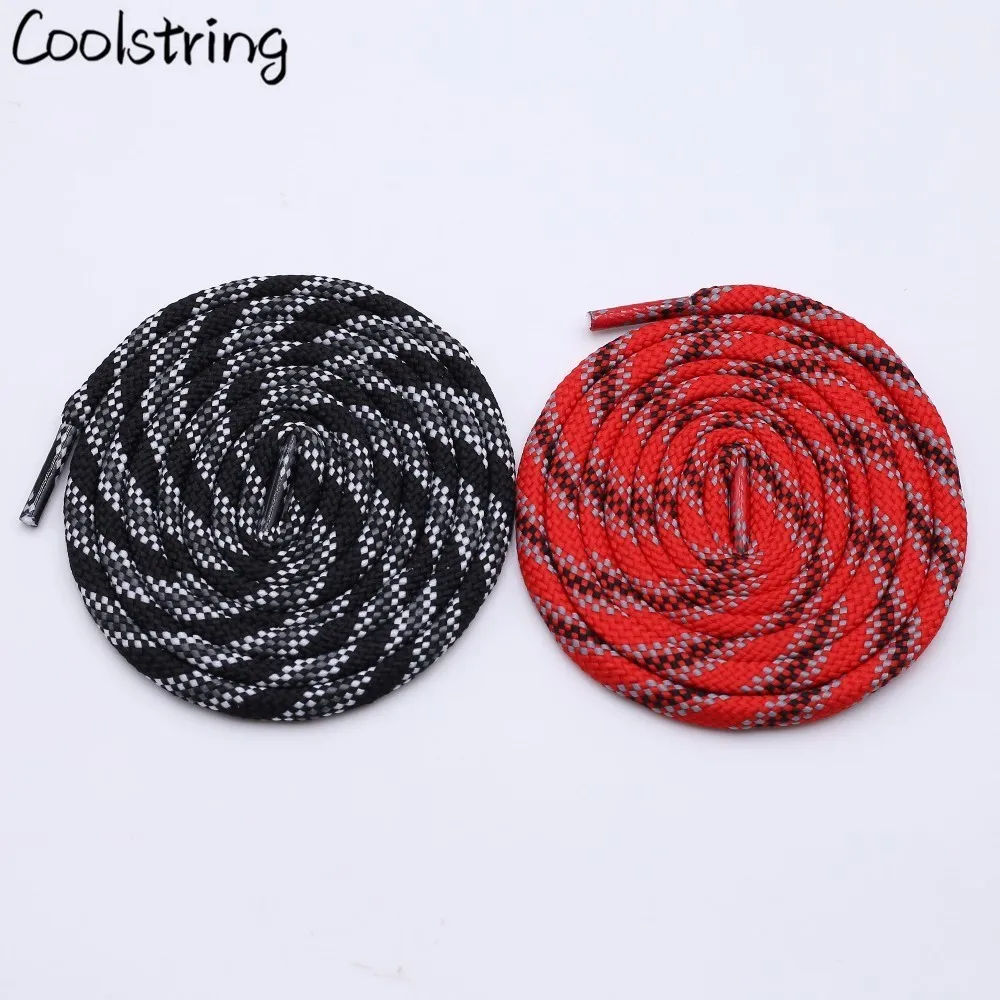 Coolstring 6mm Fat Tri-color Six-twill Round Shoelace Drawstring Waist Sweater Hat Rope Bootlaces Camping Polyester Shoes Laces