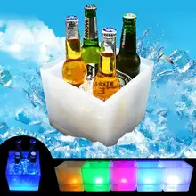 3.5L двухслойная ведерко со льдом под бутылку шампанского света квадратный светодиодный ведерко со льдом для бутылки вина домашние Принадлежности для кухонного бара напитки заморозка для льда