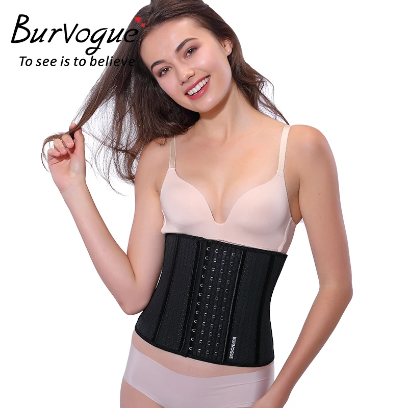 Burvogue талии пояс для тренировок тела Управление Shaperwear горячие формочек выдалбливают талии Cincher короткий торс 25 железные косточки корсет