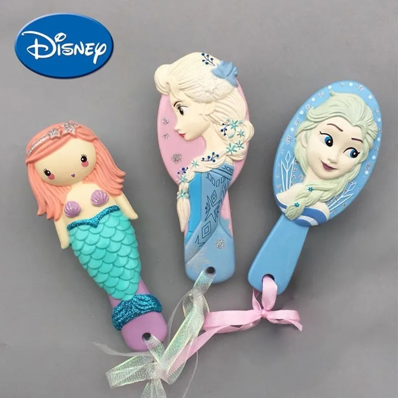 

Disney Comb Frozen Elsa The Little Mermaid Ariel Cartoon 3D Stereo Air Cushion Comb Girl's Favorite Gift