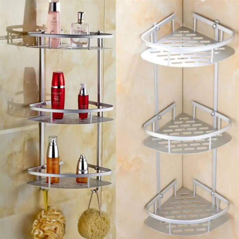 

2/3Tier Corner Storage Holder Shelves Bathroom Shampoo Shower Kitchen Storage Rack Organizer Bath Accessory Sets