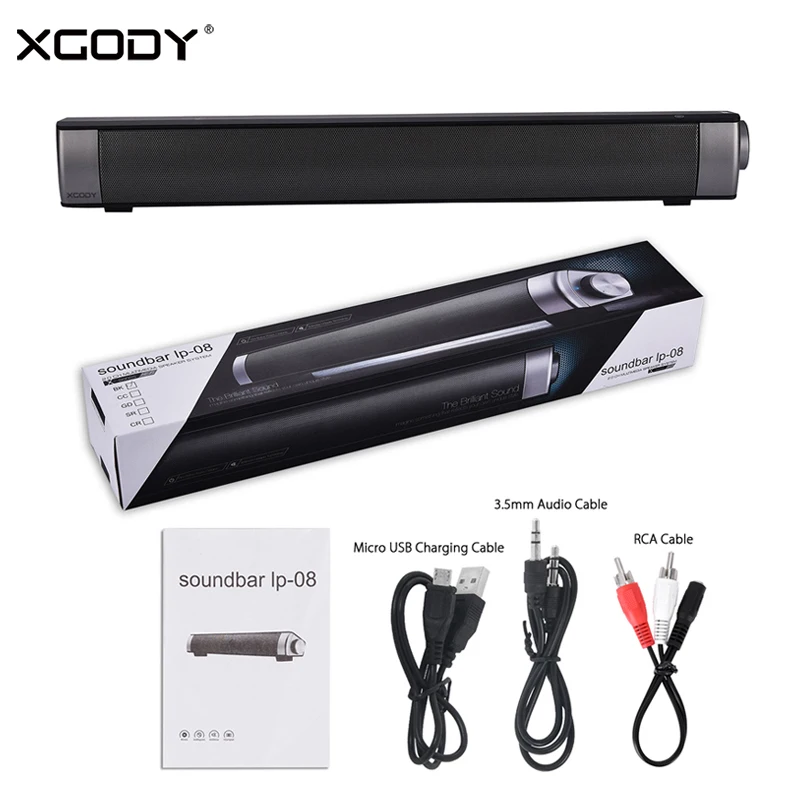 Беспроводная Bluetooth звуковая панель XGODY IP08 со встроенным микрофоном Портативная