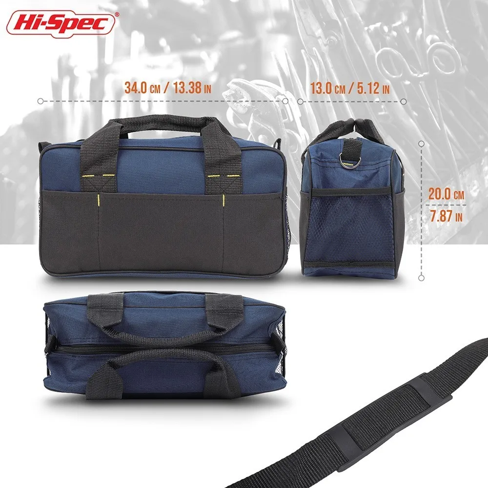 Hi-Spec Electrician Tool Bag Belt Multiple Pocket Canvas Work Bag Carpenter Tool Pouch Organizer Garage Storage Tools Holder