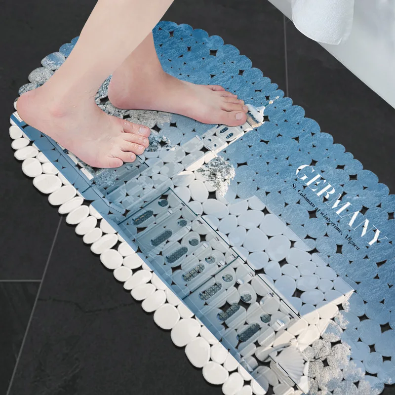 2018 Fashion Non Slip Bath Mat Bathroom Shower Pad PVC Pebble Suction