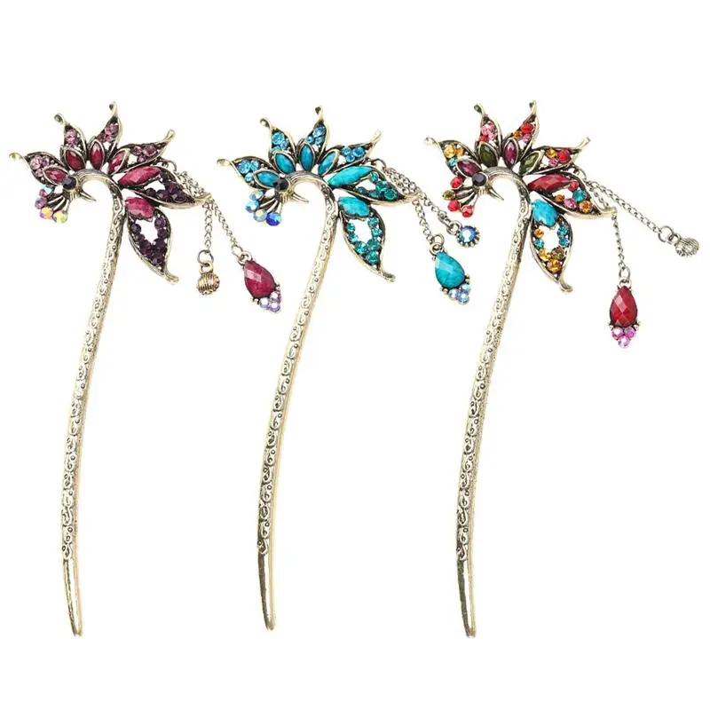 Элегантная Винтажная заколка в стиле ретро с павлином палочки для волос