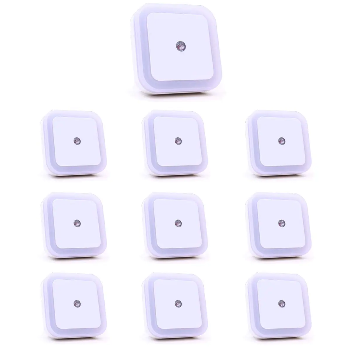 

10 Pack Plug In Led Night Light With Automatic Dusk To Dawn Light Sensor For Kids Room, Wall, Closet, Hallway, 110V-220V,