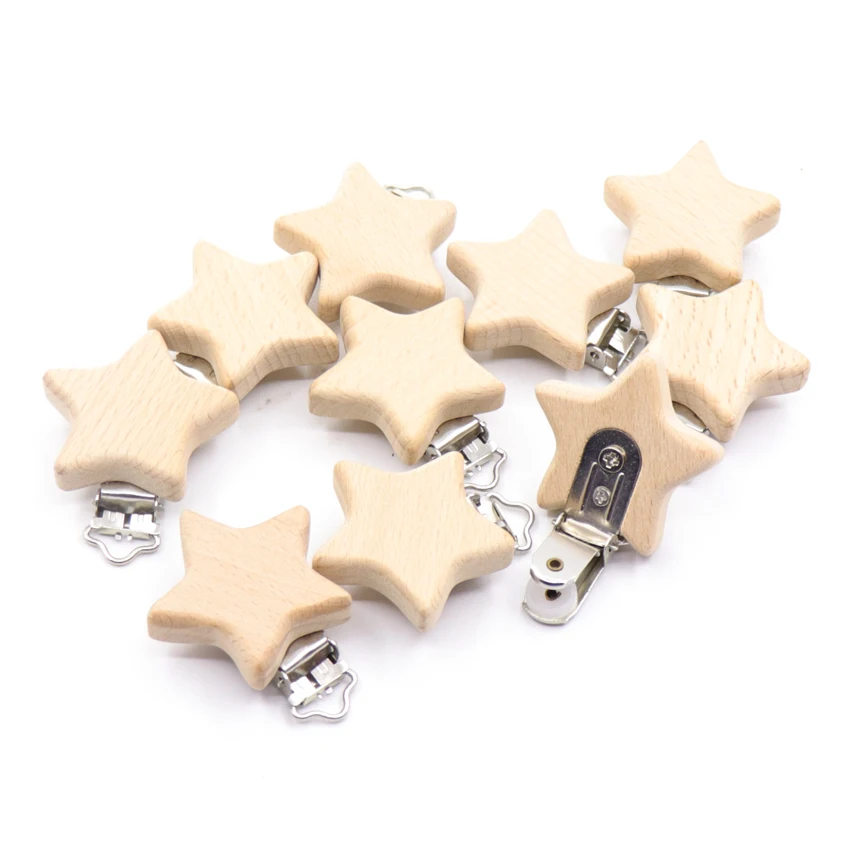 

5pcs Nipple Chain Accessories Bpa Free Cute Modelling Beech Pacifier Clip Small Elephant Heart-shaped Baby Diy Preferred