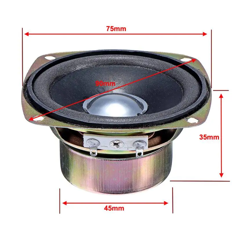 3 Inch 10W Round Full Range Audio Stereo Speaker Woofer Loudspeaker Horn Home Car Portable Speakers Amplifier Audio Device